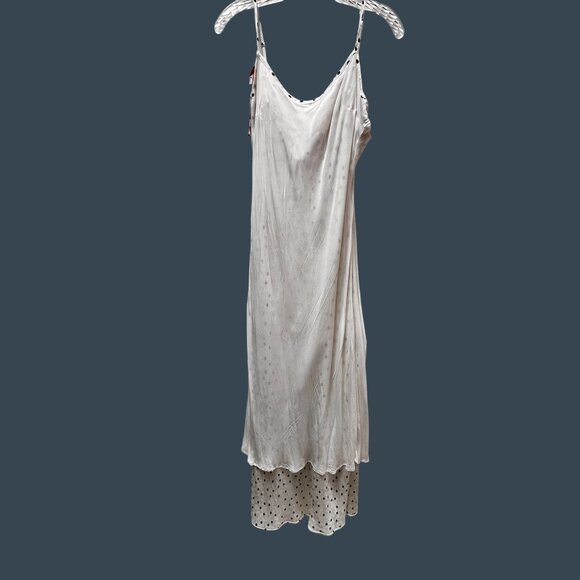 Rixo M Polka Dot Red Floral Ruffled Midi Slip Dress Adjust Spaghetti Strap Women - Picture 7 of 10